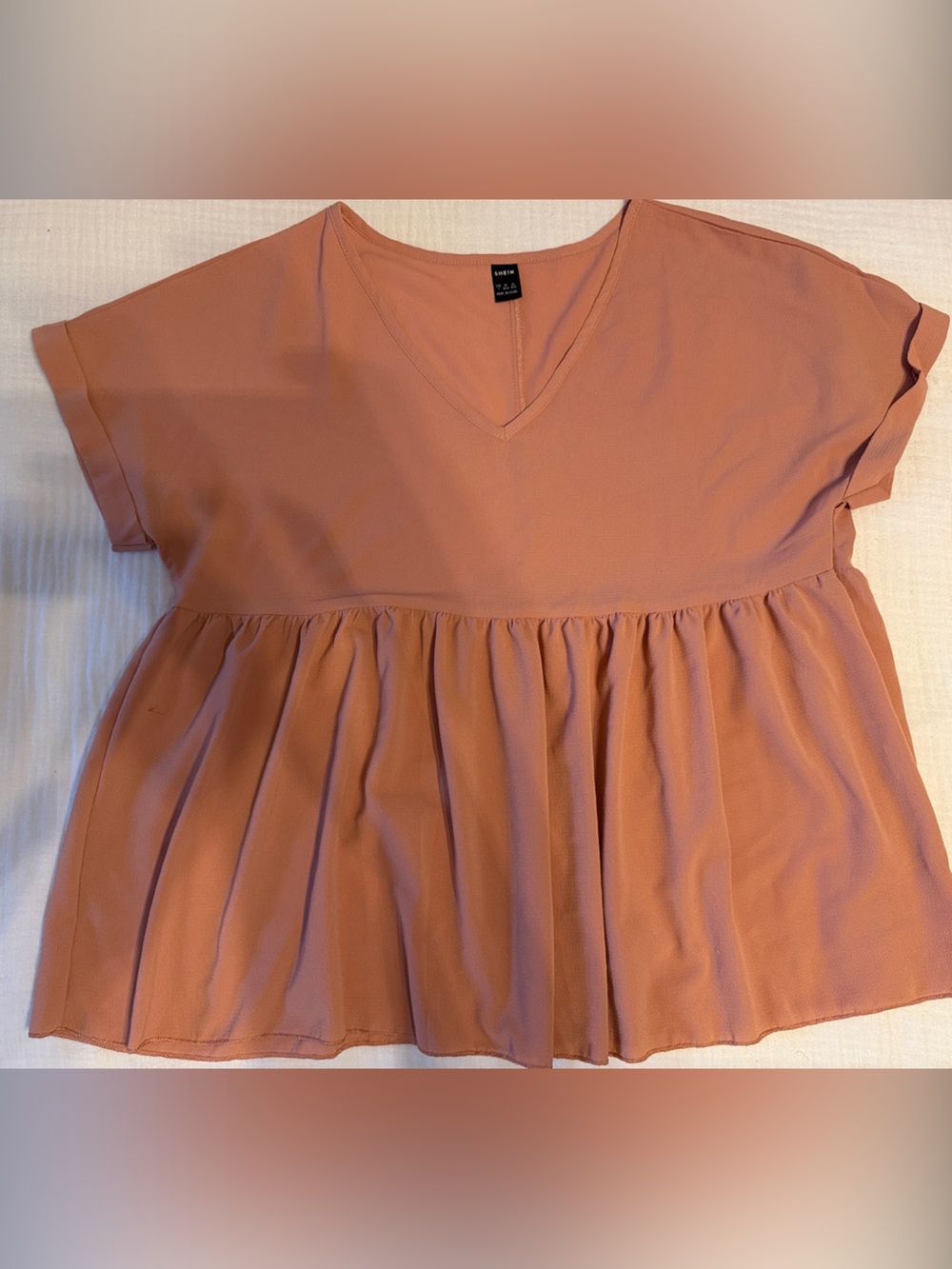 Women's Peach Peplum Skirted Top - Unbranded